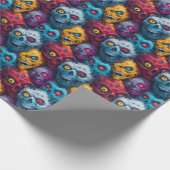 Zed Head - Neon Zombie Horde Pattern Cadeaupapier (Hoek)