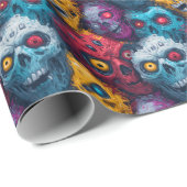 Zed Head - Neon Zombie Horde Pattern Cadeaupapier (Rol Hoek)