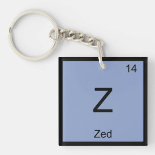 Zed Naam Chemie Element Periodiek Systeem Sleutelhanger