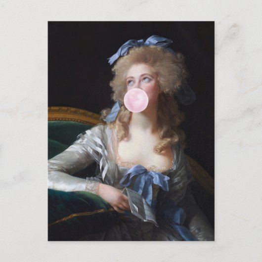 Zedig met Roze Bubble Gum Briefkaart (Voorkant)