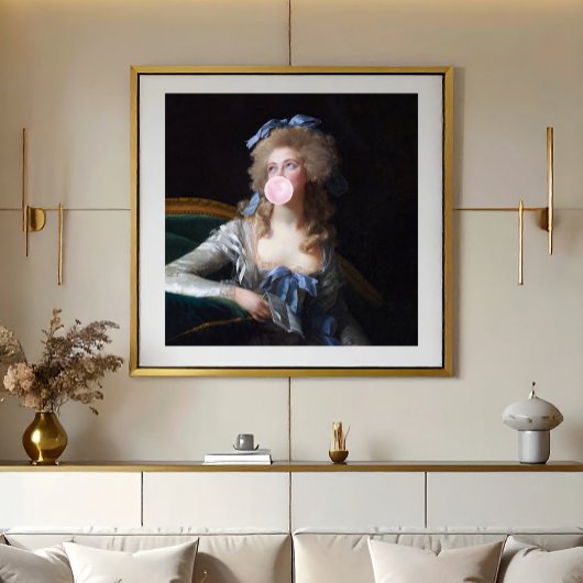 Zedig met Roze Bubble Gum Perfect Poster