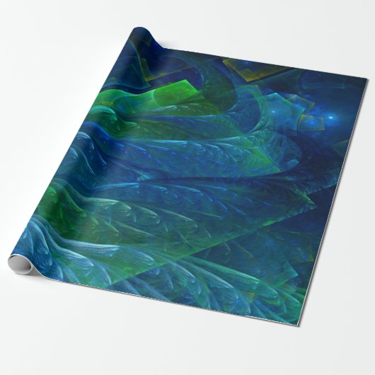 Zee 3D Abstract Cadeaupapier (Uitgerold)