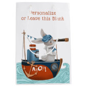 Zee Adventure Nautical Baby Boy Shower Medium Cadeauzakje (Voorkant)