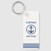 Zee Anchor Kapitein Naam of Boat Naam Wit toevoege Sleutelhanger (Voorkant)