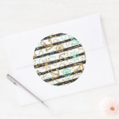 Zee Anchor Patroon Ronde Sticker (Envelop)
