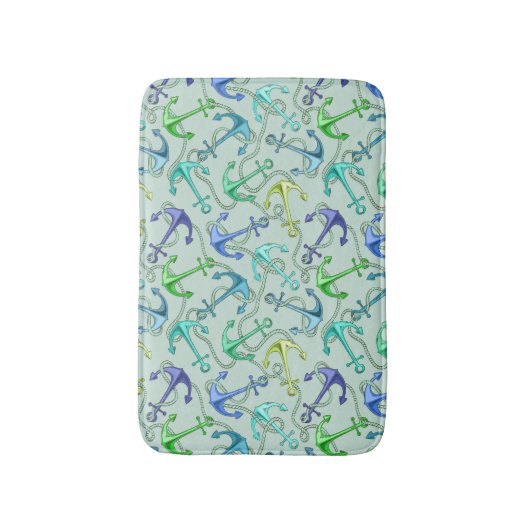 Zee Anchors en hellingspatroon Badmat (Voorkant Verticaal)