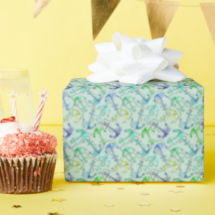 Zee Anchors en hellingspatroon Cadeaupapier