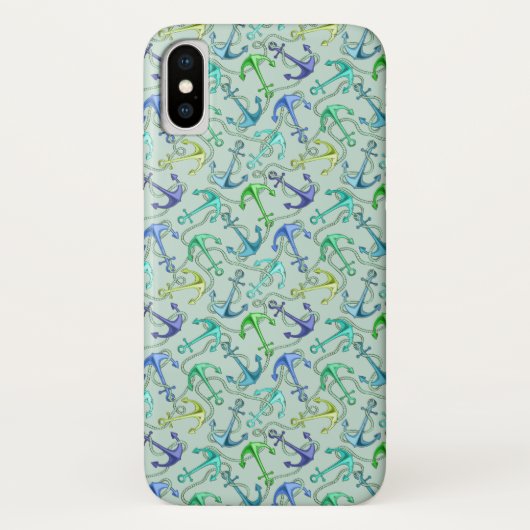 Zee Anchors en hellingspatroon Case-Mate iPhone Case (Achterkant)