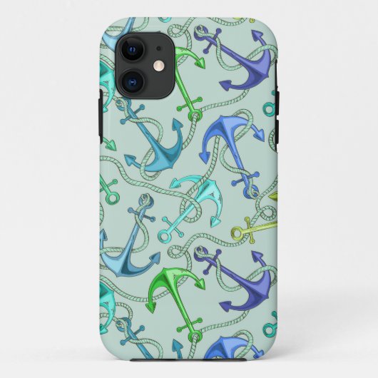 Zee Anchors en hellingspatroon Case-Mate iPhone Case (Achterkant)