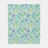 Zee Anchors en hellingspatroon Fleece Deken (Voorkant)