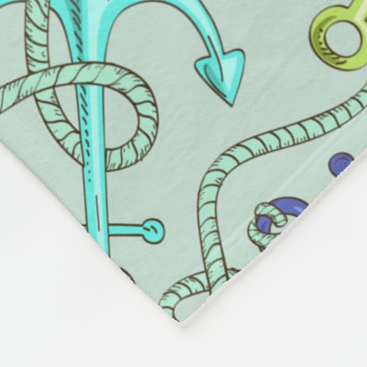 Zee Anchors en hellingspatroon Fleece Deken (Hoek)