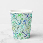 Zee Anchors en hellingspatroon Papieren Bekers (Links)