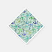 Zee Anchors en hellingspatroon Servet (Hoek)