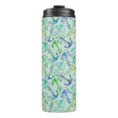 Zee Anchors en hellingspatroon Thermosbeker (Voorkant)