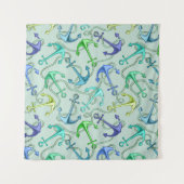 Zee Anchors en hellingspatroon Wandkleed (Voorkant (horizontaal))