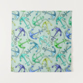 Zee Anchors en hellingspatroon Wandkleed (Voorkant)