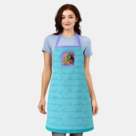 Zee Anemone Fish Snorkeling All-Over Print Apron Schort (Gedragen)