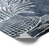 Zee Anemone Waterverf Twilight Ocean Blue White Poster (Hoek)