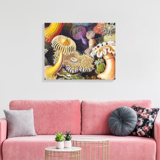 Zee Anemone Wetenschappelijke Natuur Oceaan Canvas Afdruk (Insitu (Woonkamer))