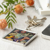 Zee Anemone Wetenschappelijke Natuur Oceaan Sleutelhanger (Zijkant)