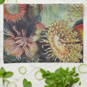 Zee Anemone Wetenschappelijke Natuur Oceaan Theedoek (Gevouwen)