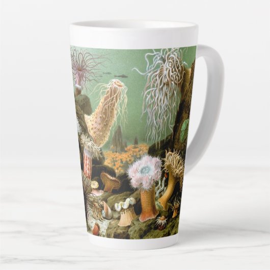 Zee Anemonen,  Marine Life Ocean Animals Latte Mok (Rechterhoek)