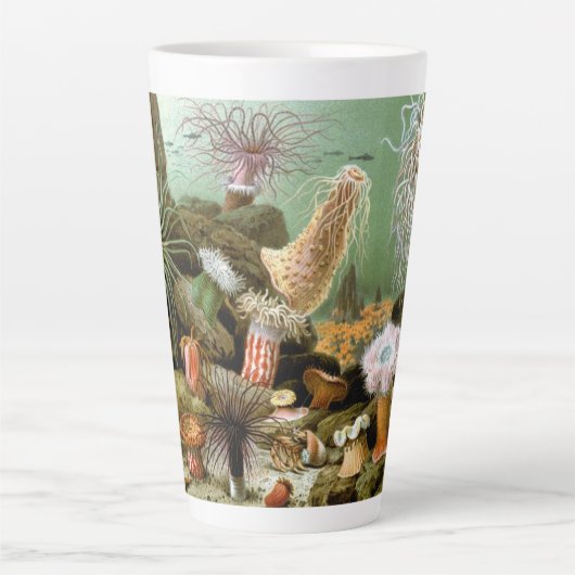 Zee Anemonen,  Marine Life Ocean Animals Latte Mok (Voorkant)