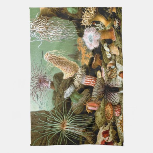 Zee Anemonen,  Marine Life Ocean Animals Theedoek (Verticaal)