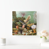 Zee Anemonen, Marine Life Ocean Animals Vierkante Klok (Huis)