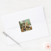 Zee Anemonen,  Marine Life Ocean Animals Vierkante Sticker (Envelop)