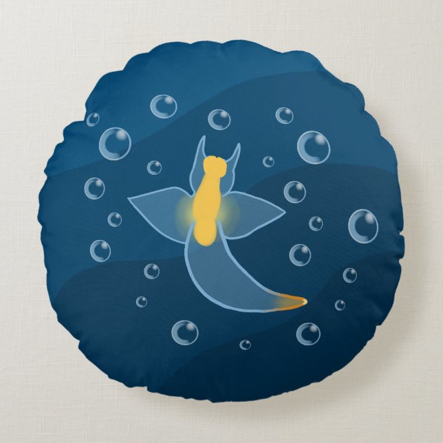 Zee Angel Zee Slug Rond Kussen (Voorkant)