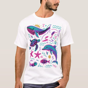 Zee Animal 90s Retro T-shirt walvis voor de Natu