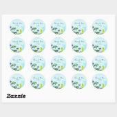 Zee Animals Beach Waterverf Party Favoriet Ronde Sticker (Vel)