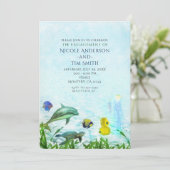 Zee Animals Beach Waterverf Party Uitnodigingen (Staand voorkant)