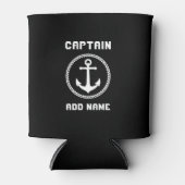 Zee Anker Captain Name of Boat Black & White Blikjeskoeler (Voorkant)