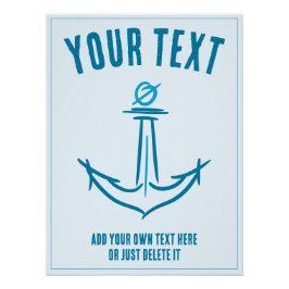 Zee Anker. Kompas roos. Sailor Gift Sjabloon Perfect Poster