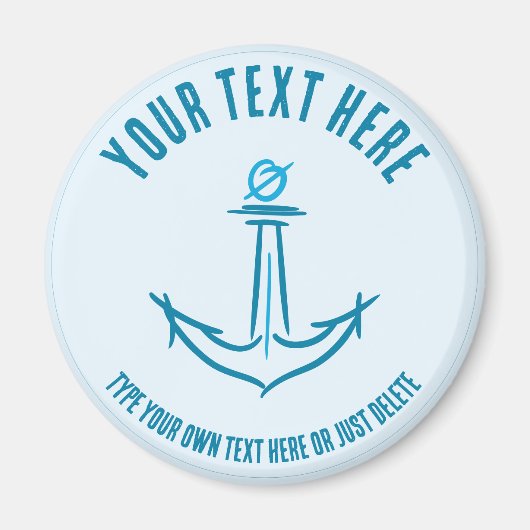 Zee anker. Sailor Gift Sjabloon Magneet (Voorkant)