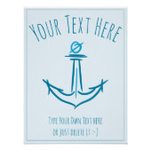 Zee Anker. Sailor Gift Sjabloon Perfect Poster (Voorkant)