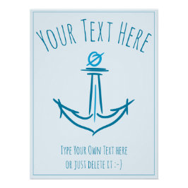 Zee Anker. Sailor Gift Sjabloon Perfect Poster