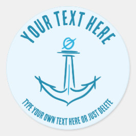 Zee anker. Sailor Gift Sjabloon Ronde Sticker