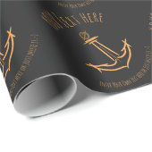 Zee Anker. Sjabloon voor zeilbootkapitein Cadeaupapier (Rol Hoek)