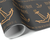 Zee Anker. Sjabloon voor zeilbootkapitein Cadeaupapier (Rol Hoek)