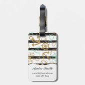 Zee-ankerpatroon Bagagelabel (Achterkant verticaal)