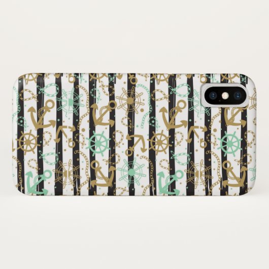 Zee-ankerpatroon Case-Mate iPhone Case (Achterkant (horizontaal))