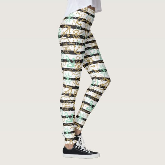 Zee-ankerpatroon Leggings (Rechts)