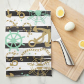 Zee-ankerpatroon Theedoek (Quarter Fold)