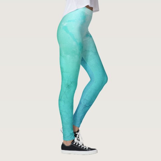 Zee, Aqua Blue Aangepaste Leggings (Rechts)