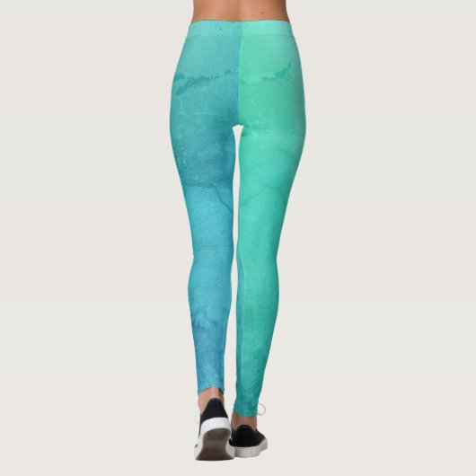 Zee, Aqua Blue Aangepaste Leggings (Achterkant)