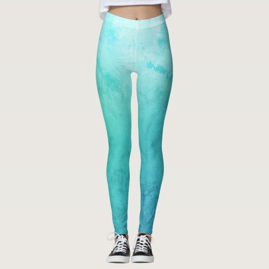 Zee, Aqua Blue Aangepaste Leggings (Voorkant)