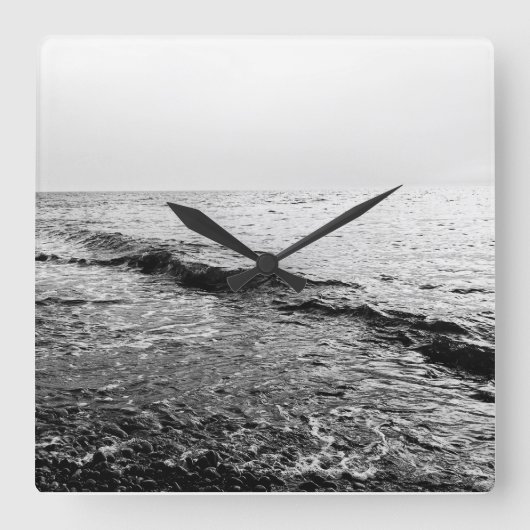 Zee avond vierkante klok (Voorkant)